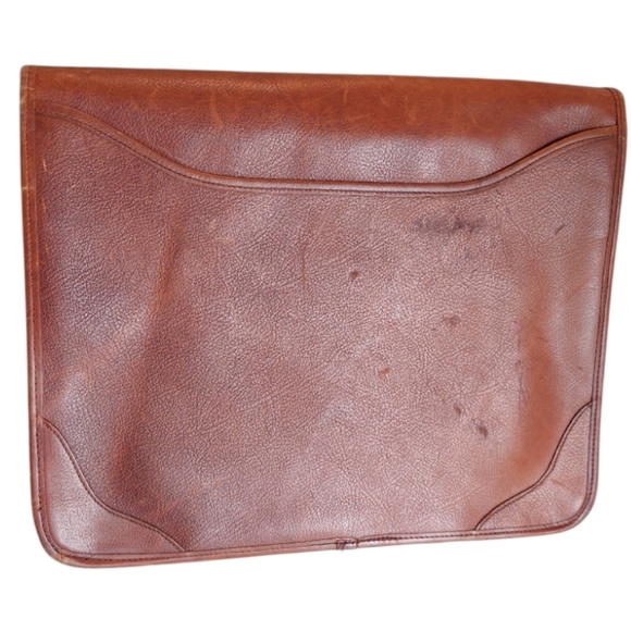 ORVIS Genuine Bullhide Leather Lawyer Bag, Flap Clasp, Spacious‎ Nylon Doc Slots - Picture 2 of 10